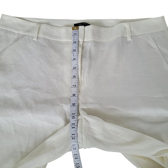 RW&CO Linen Blend Wide Leg Mid Rise Pants Off White Color Plus Size - Picture 11 of 13